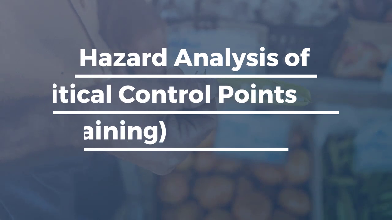 Hazard Analysis of Critical Control Points Training