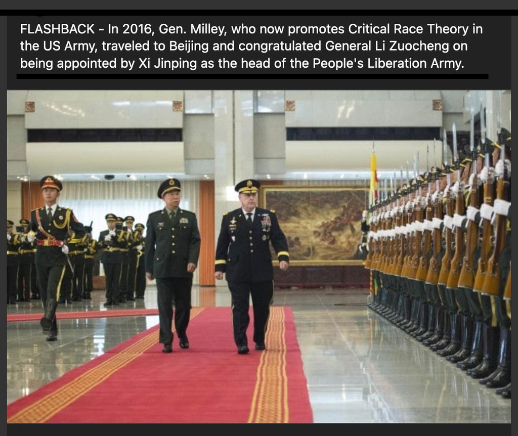 Milley reviewing the Liberation Army with Gen Li Zuocheng