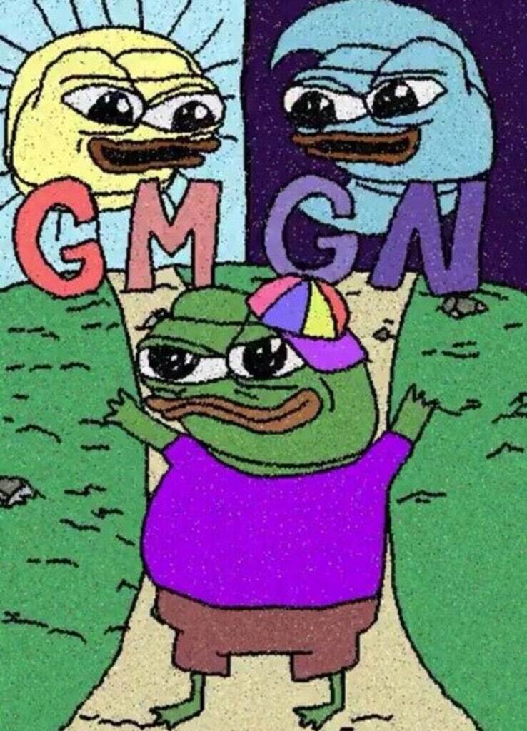 AI caption: a frog with the word gmn on it, cartoon