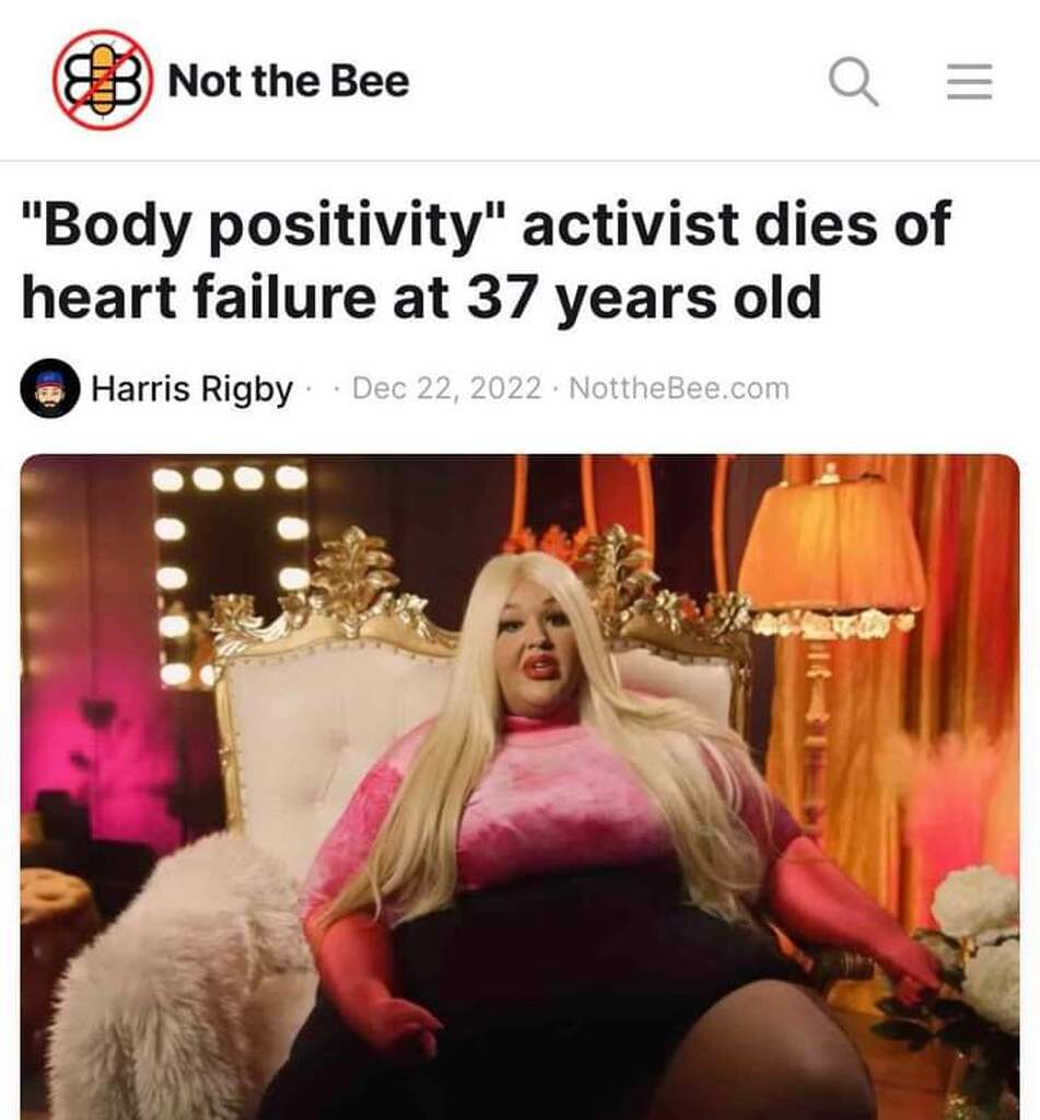 AI caption: not the bee's body positivity failure at 35 activist old, a photo of a woman in a chair
