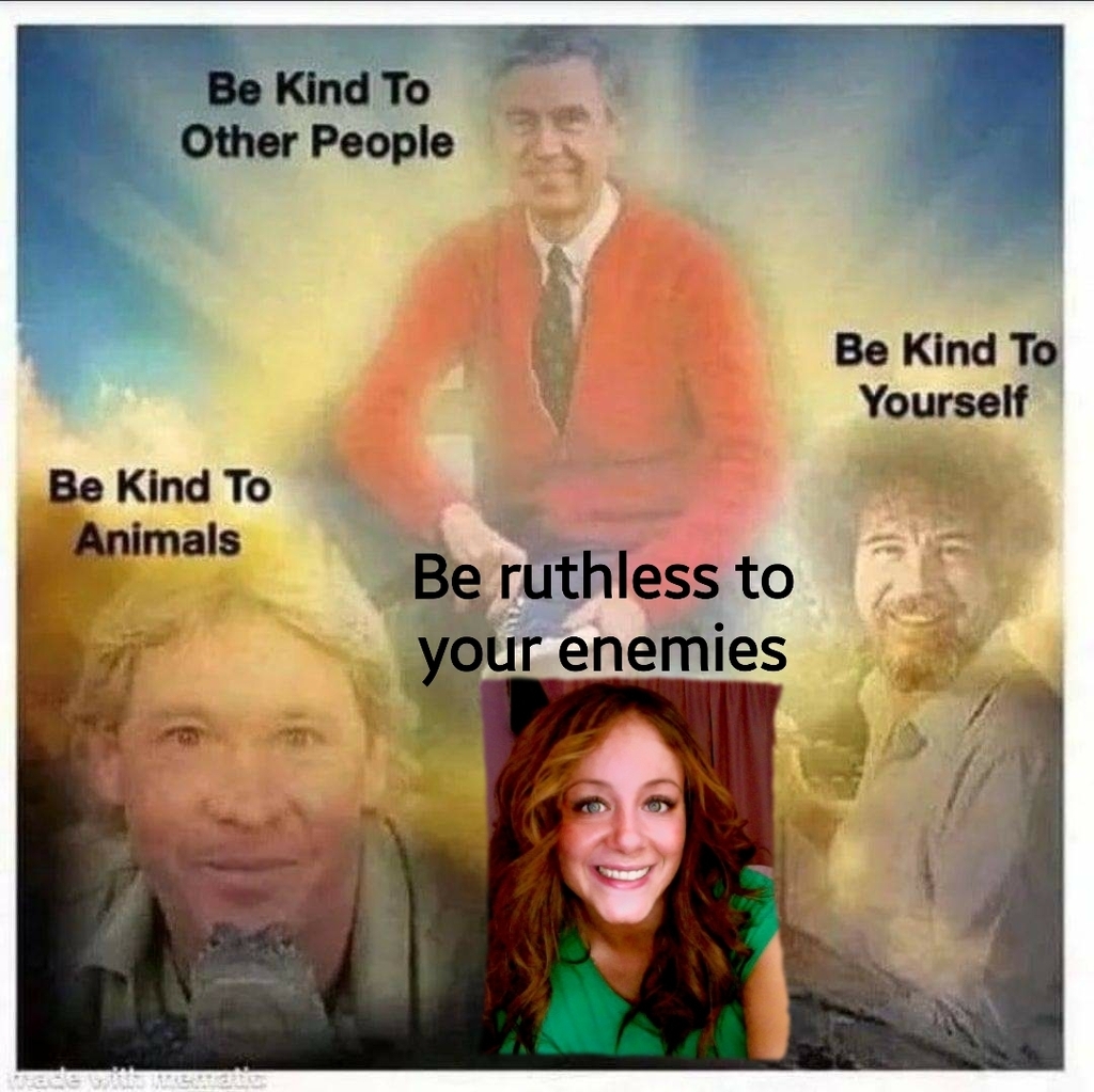 AI caption: be kind to your enemies, a poster