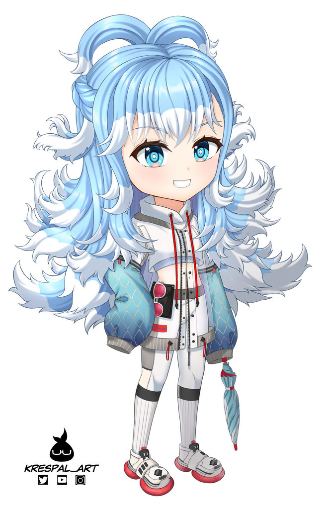 AI caption: a girl with blue hair and blue eyes, anime