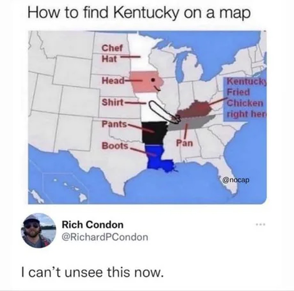 AI caption: how to find kentucky on a map, map