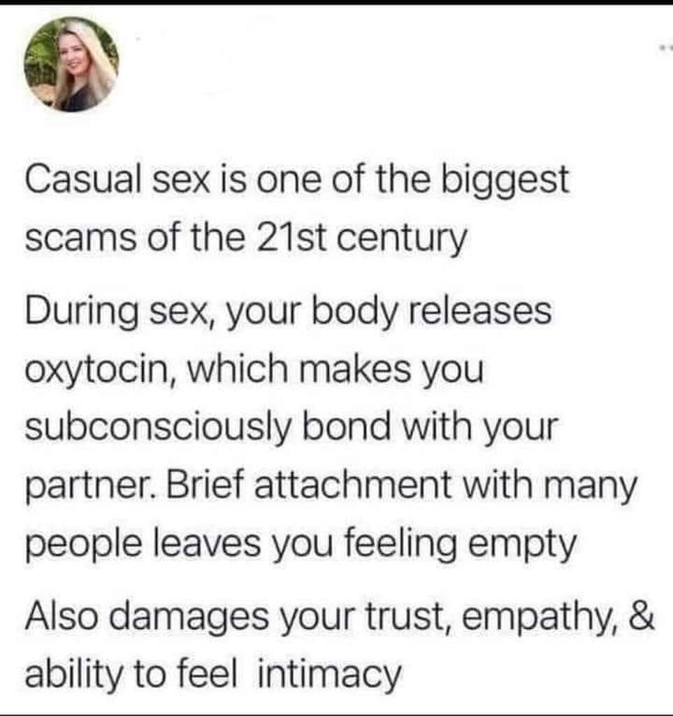 AI caption: casual sex is one of the biggest scams of the 21st century, text