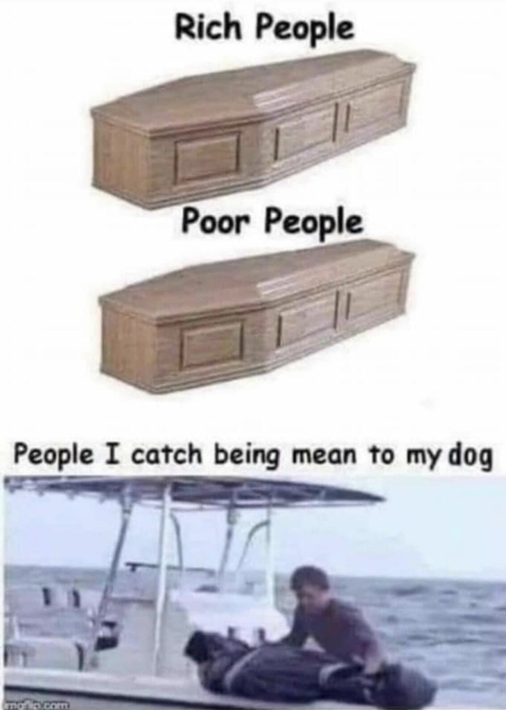 AI caption: rich people poor people people catch being mean to my dog, comic