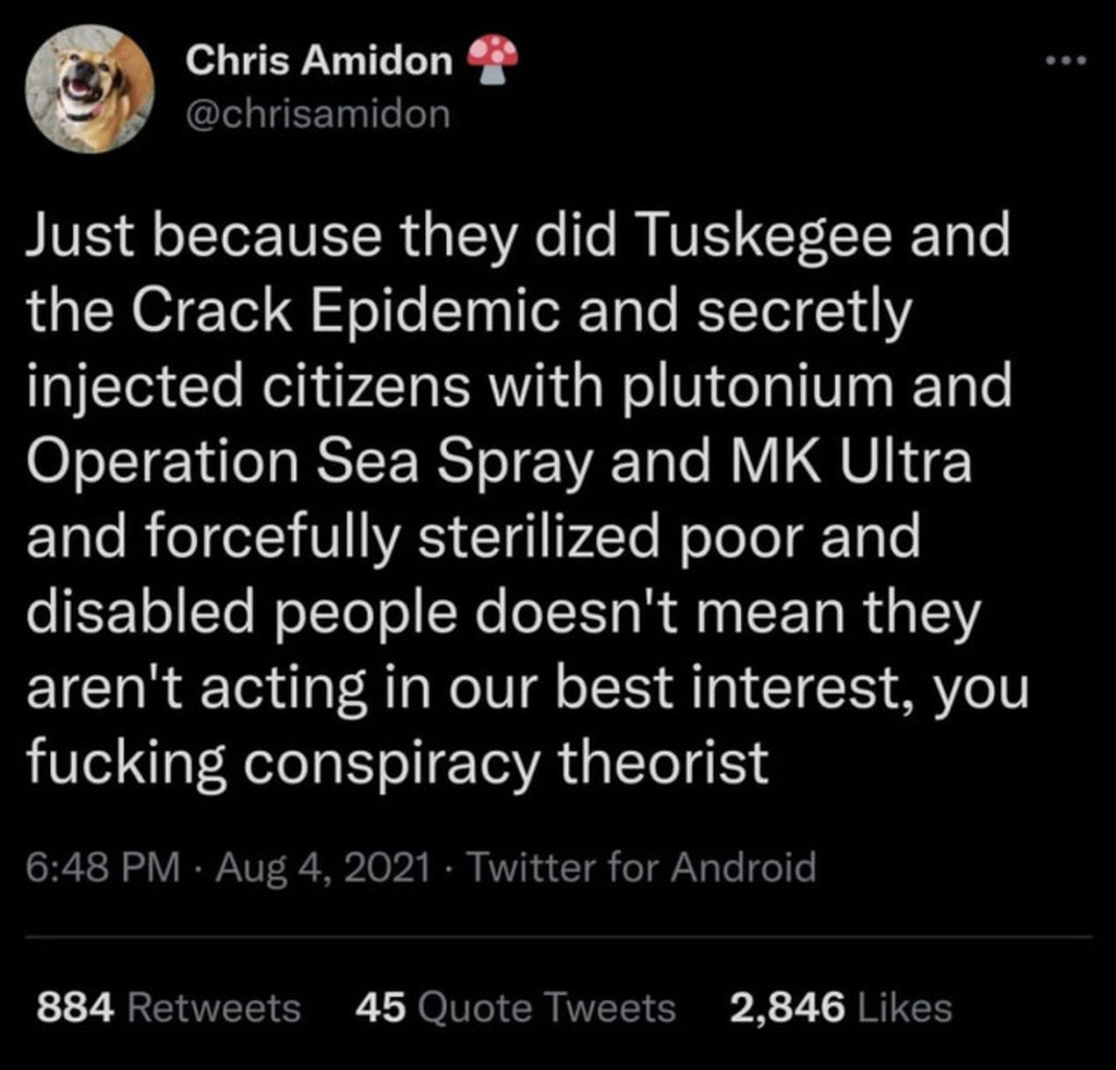 AI caption: a tweet that says,'i just had a tuskege just because epidemic and secrecy, a tweet