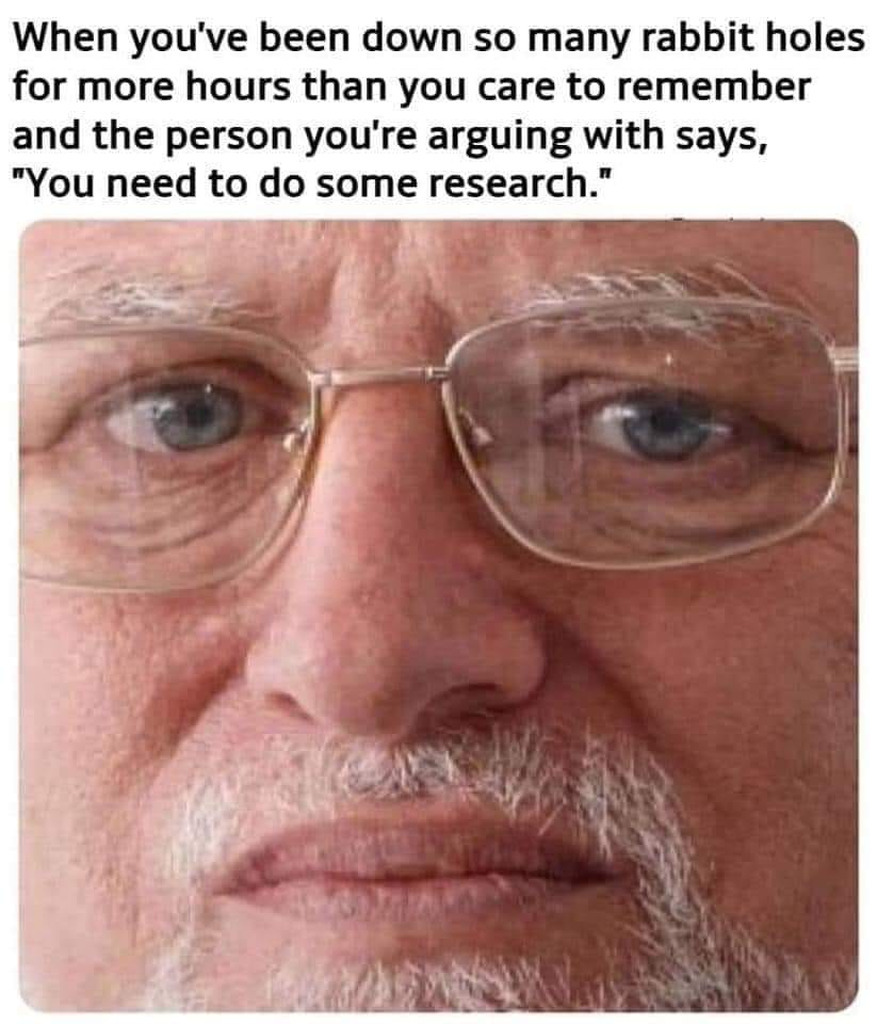 AI caption: a man with glasses and a rabbit, it is a meme