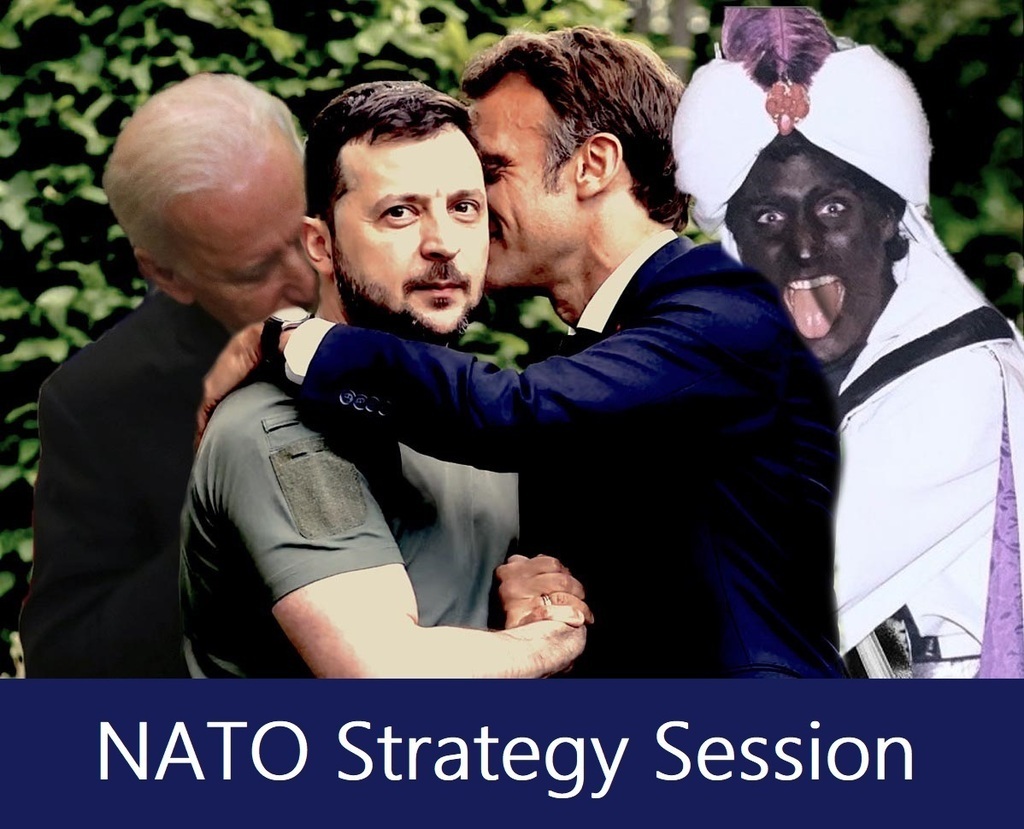 AI caption: nato strategy session - a man and woman hugging, a portrait
