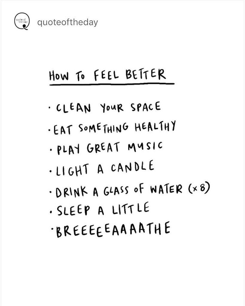 AI caption: how to feel better, handwritten