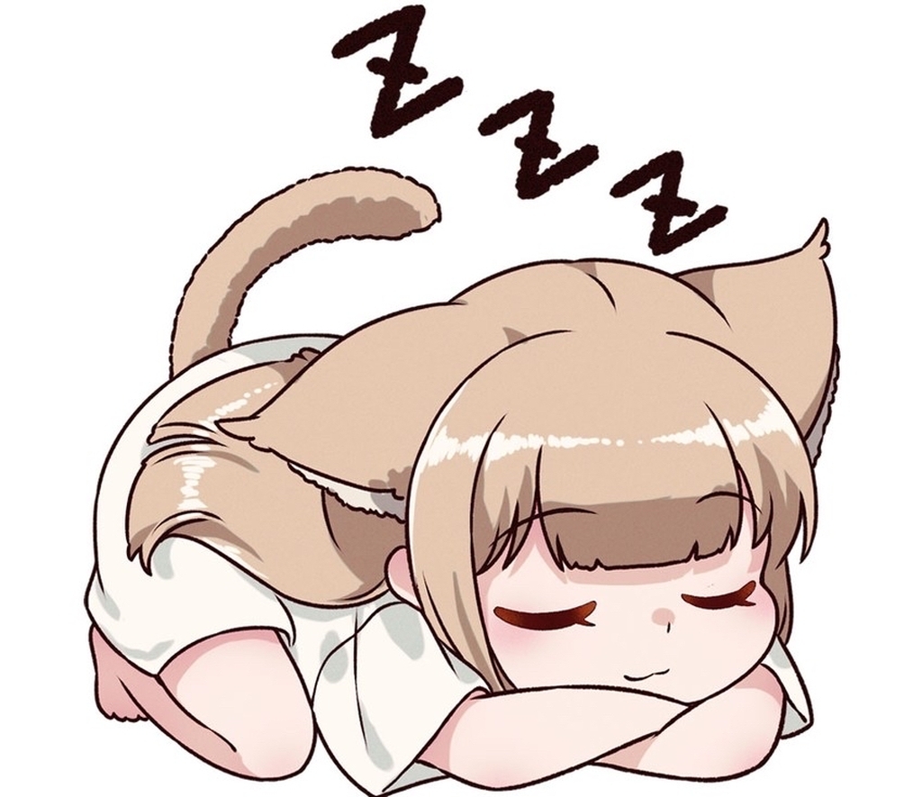 AI caption: a girl is sleeping with her head down, anime
