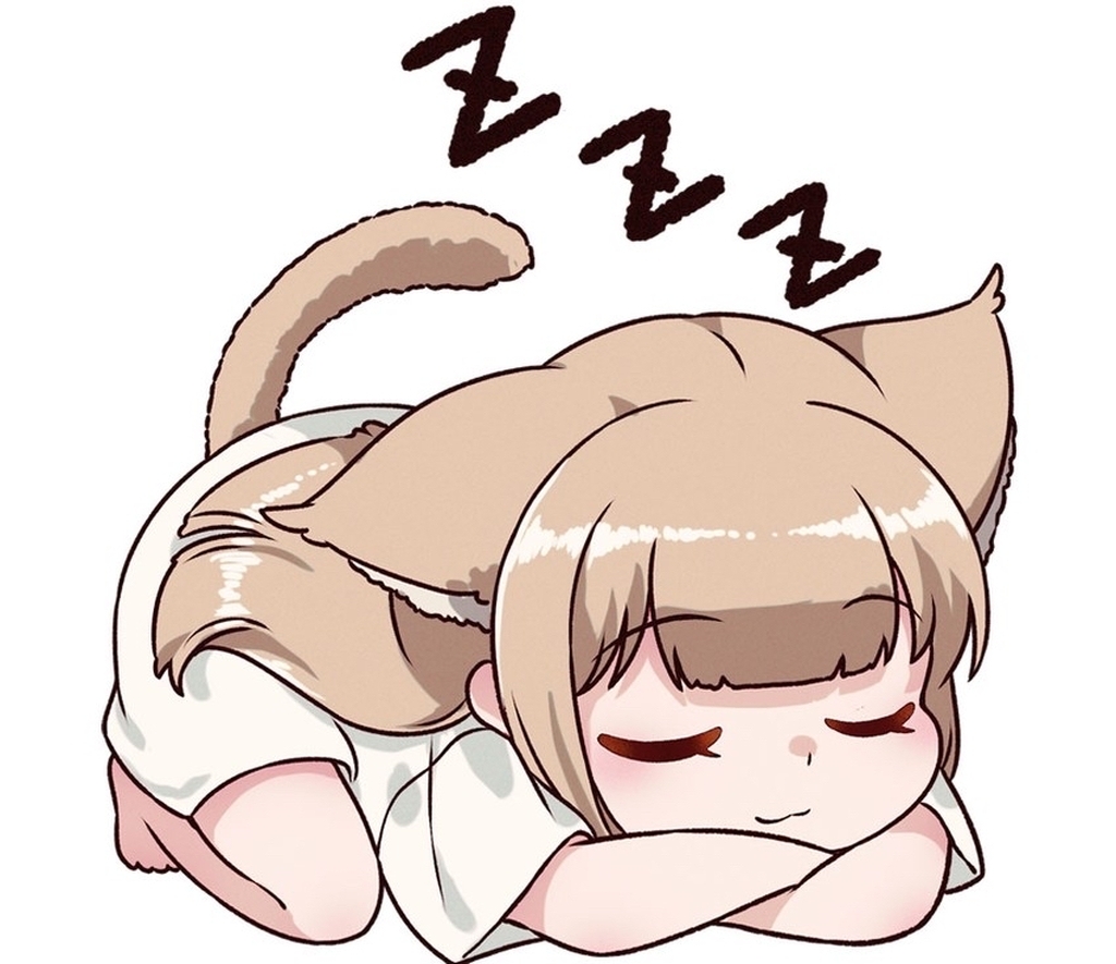 AI caption: a girl is sleeping with her head down, anime
