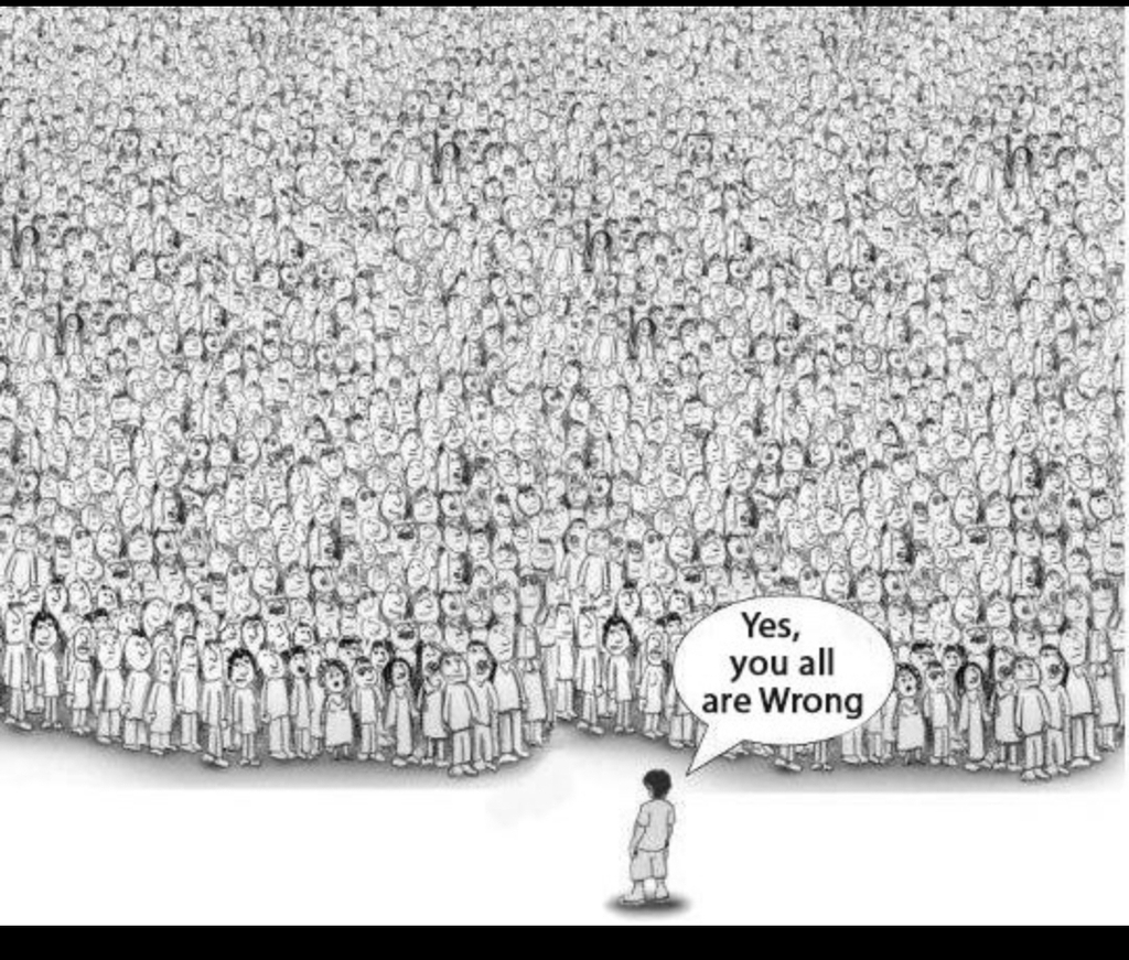 AI caption: a cartoon of a man in a crowd of people, cartoon