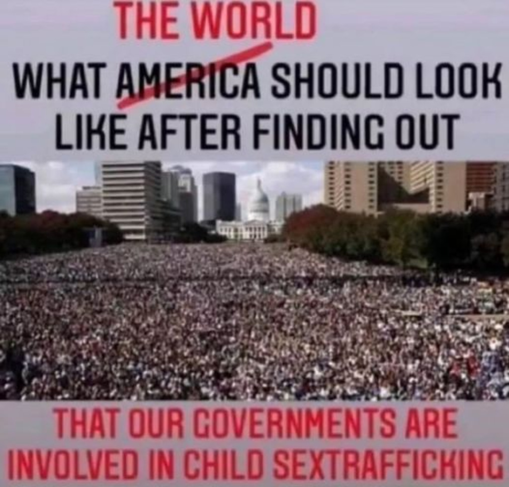 AI caption: the world what america should look like after finding out that governments are involved in sextrafficking, graphic