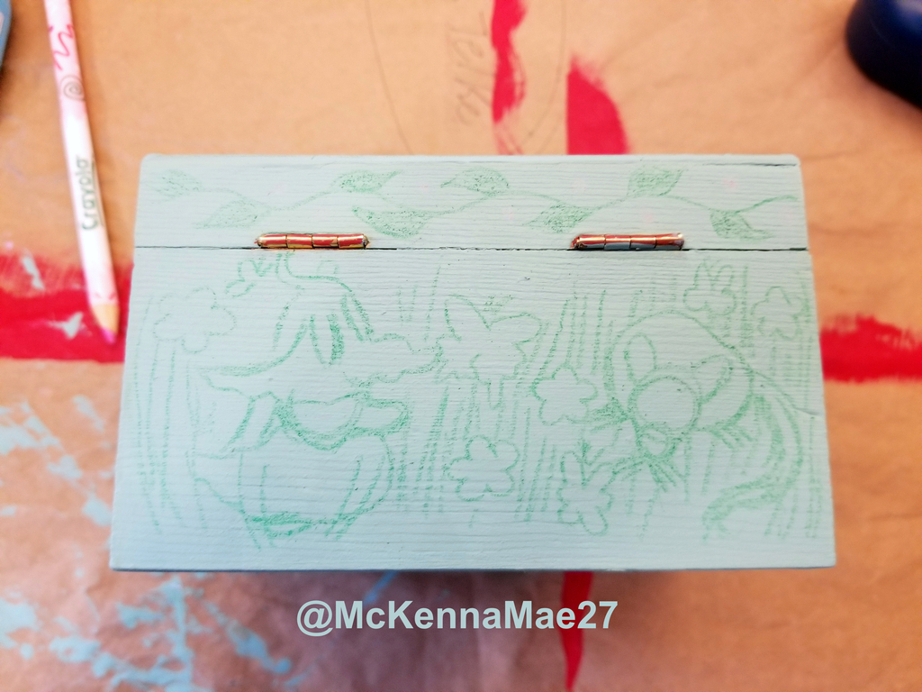 AI caption: a green box with a gold handle and a pencil, a watercolor painting a green box with a drawing of a rabbit, the image is a sexy image, a watercolor painting a green box with a drawing on it, the drawing is a sex symbol