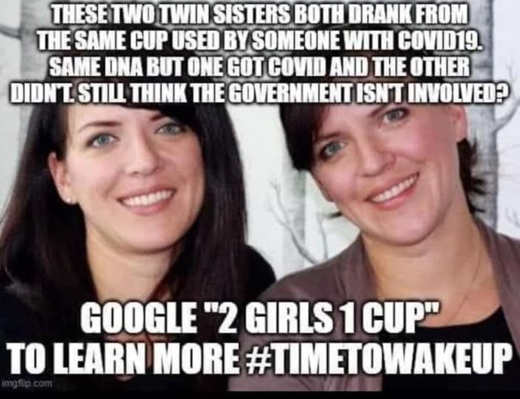 AI caption: two girls in a bed with a cup of coffee, meme