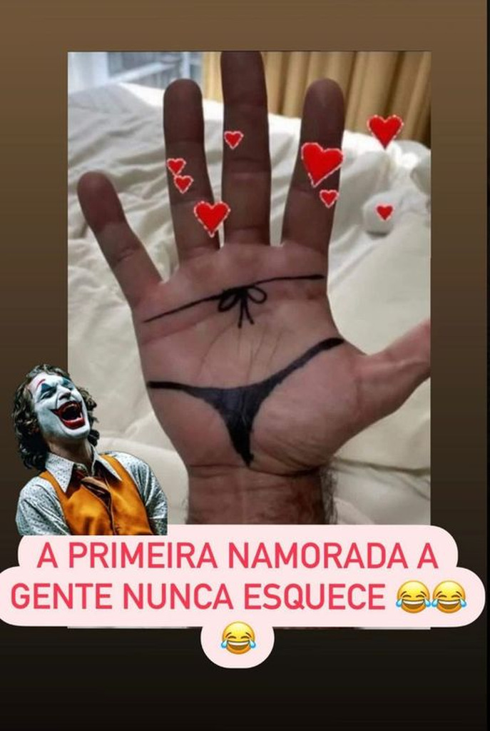 AI caption: a hand with a joker's face on it, a comic book style