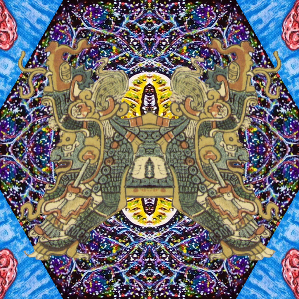 AI caption: the art of the occult by charles bostini, a black and white image sorcerers of antiquity cover art, the image is a sexy image, a collage of images a colorful octagon with a lot of different colors, the image is a sex symbol