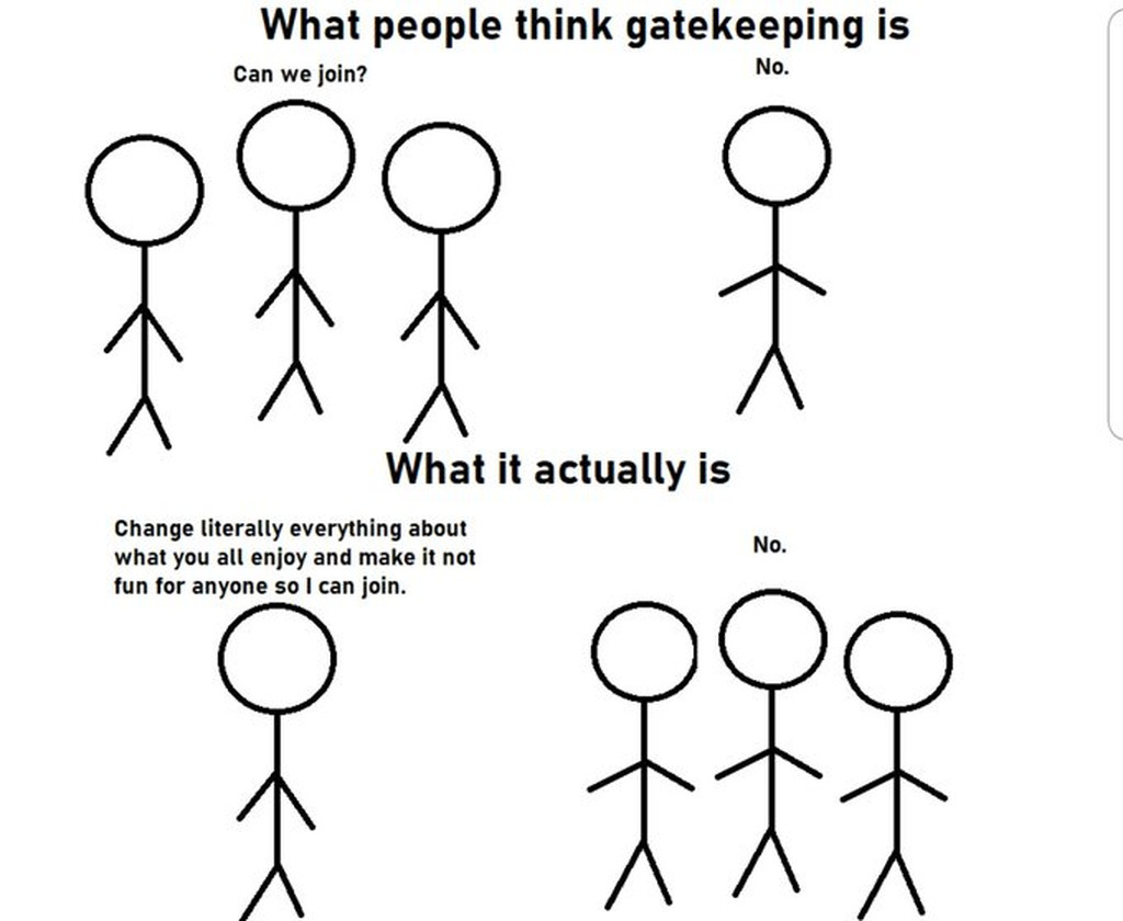 AI caption: what people think a gimmick is, stick figure