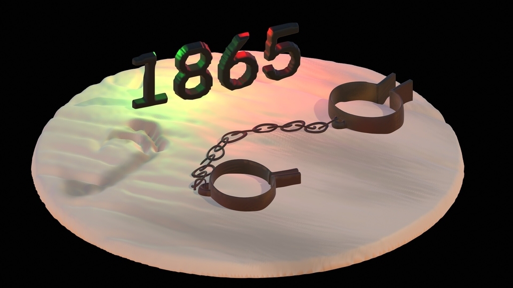 AI caption: a 3d model of a prison cell with chains and a clock, 3d