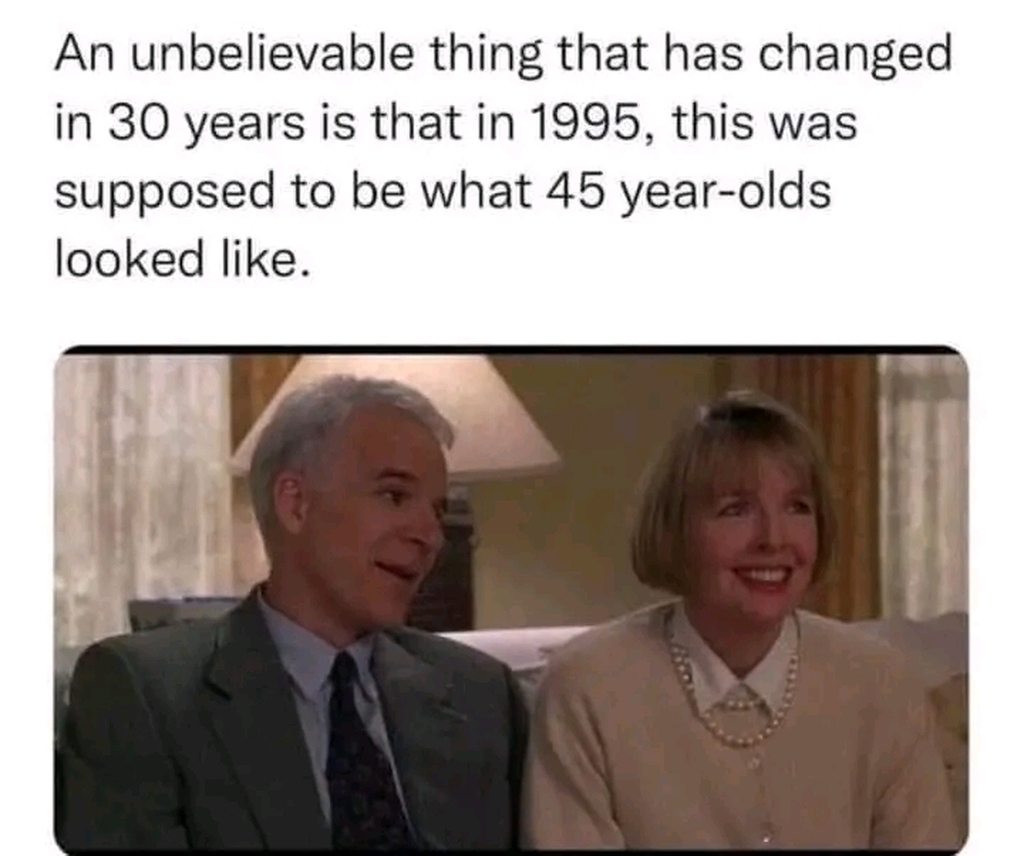 AI caption: an old man and woman sitting on a couch with the caption, the unimaginable thing that has changed in 30 years is that in, it is a black and white image