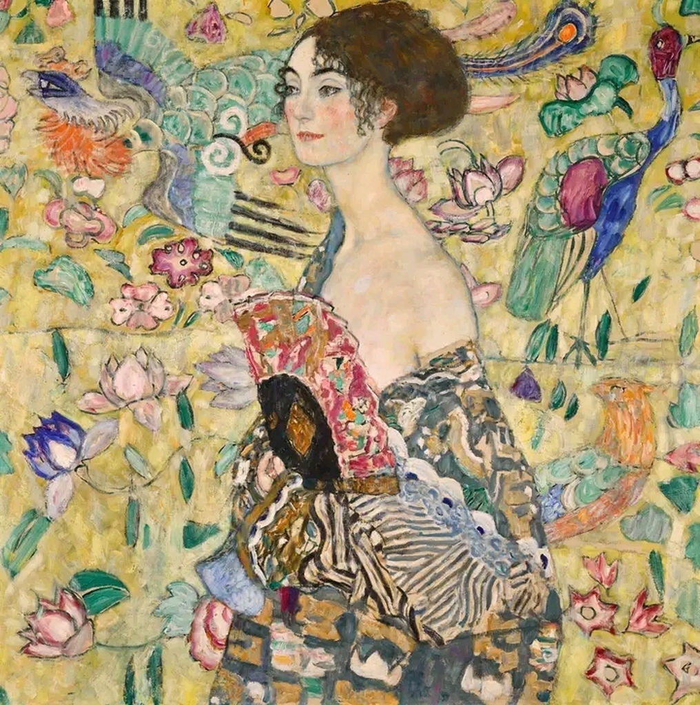 AI caption: a painting of a woman with a fan, asian