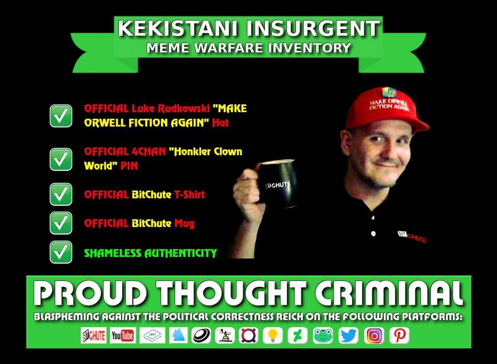 AI caption: a man holding a cup of coffee with the words proud thought criminal, ad