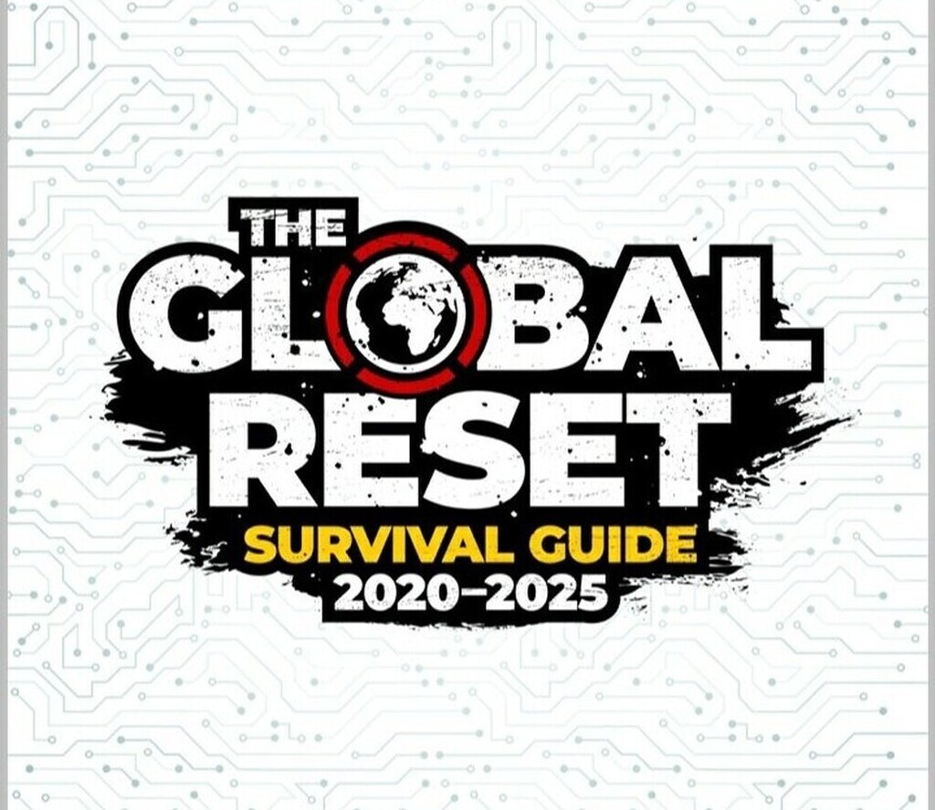 AI caption: the global reset survival guide 2020 - 2025, a black and white image