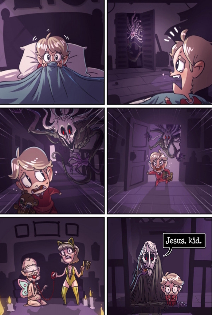 AI caption: a comic strip showing different scenes of a girl in a room, comic