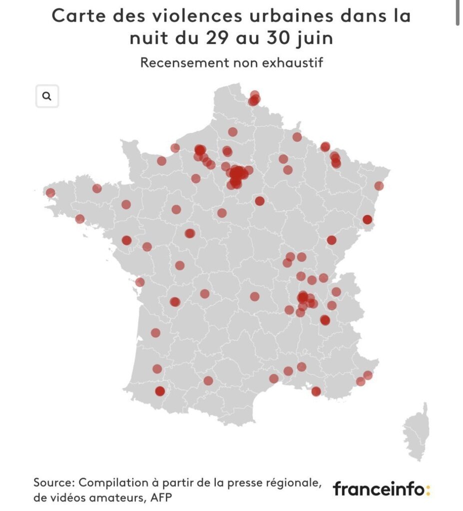 AI caption: carte violence urbaines dans les villes - map, map