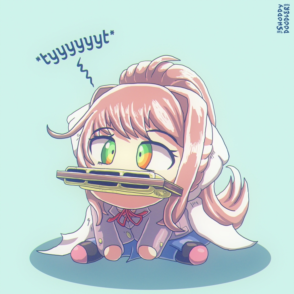 AI caption: a girl with pink hair is holding a teddy bear, anime