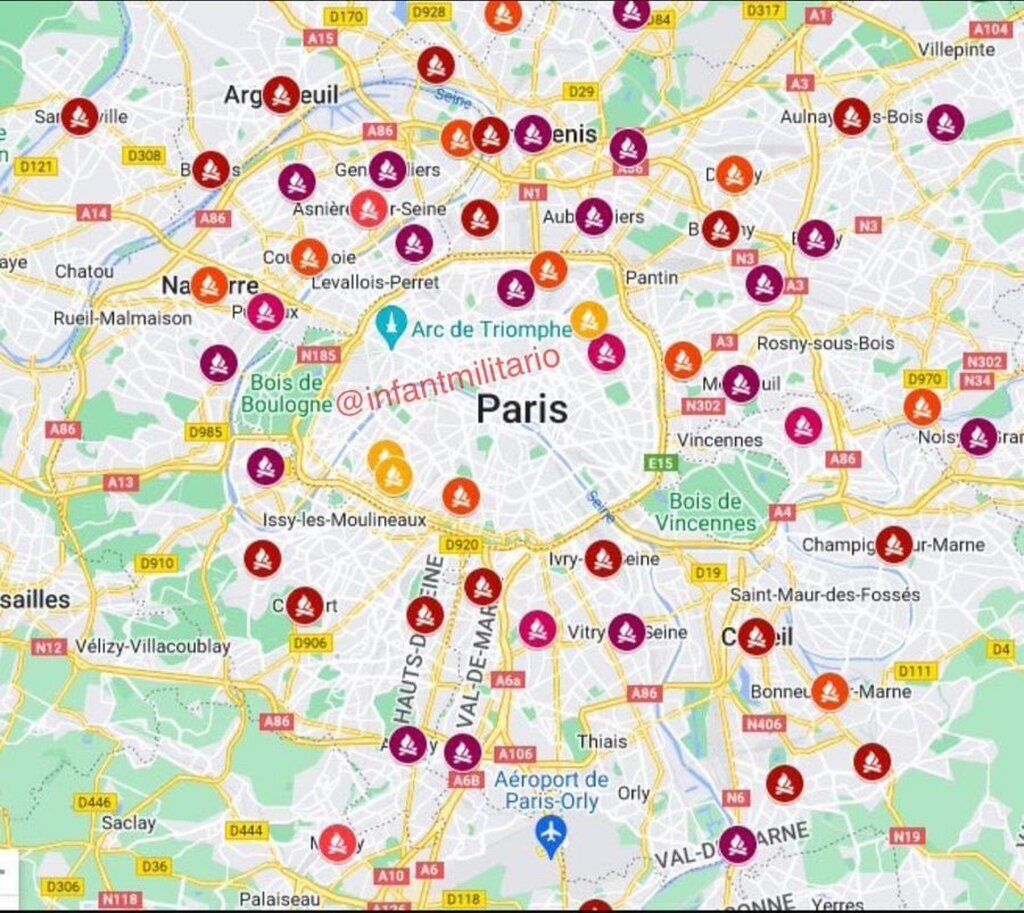 AI caption: a map showing the locations of the best places to visit in paris, map