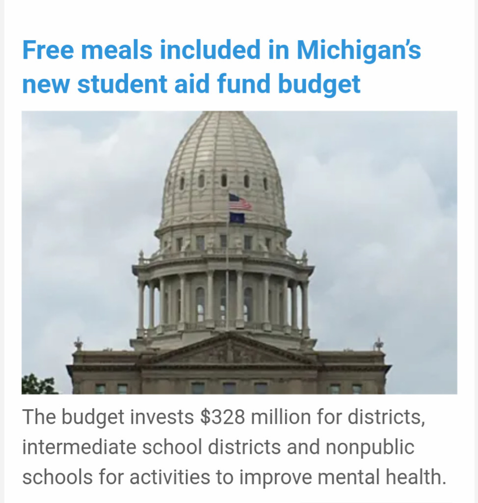 AI caption: michigan's new student aid fund budget- screenshot, news