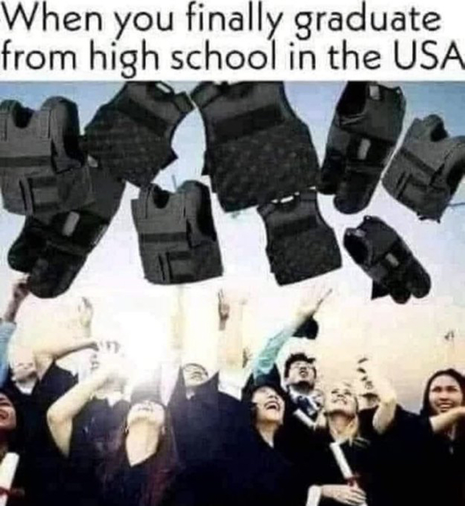 AI caption: a group of people are holding graduation vests, meme