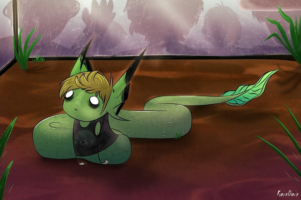 AI caption: a cartoon snake laying on the ground, cartoon
