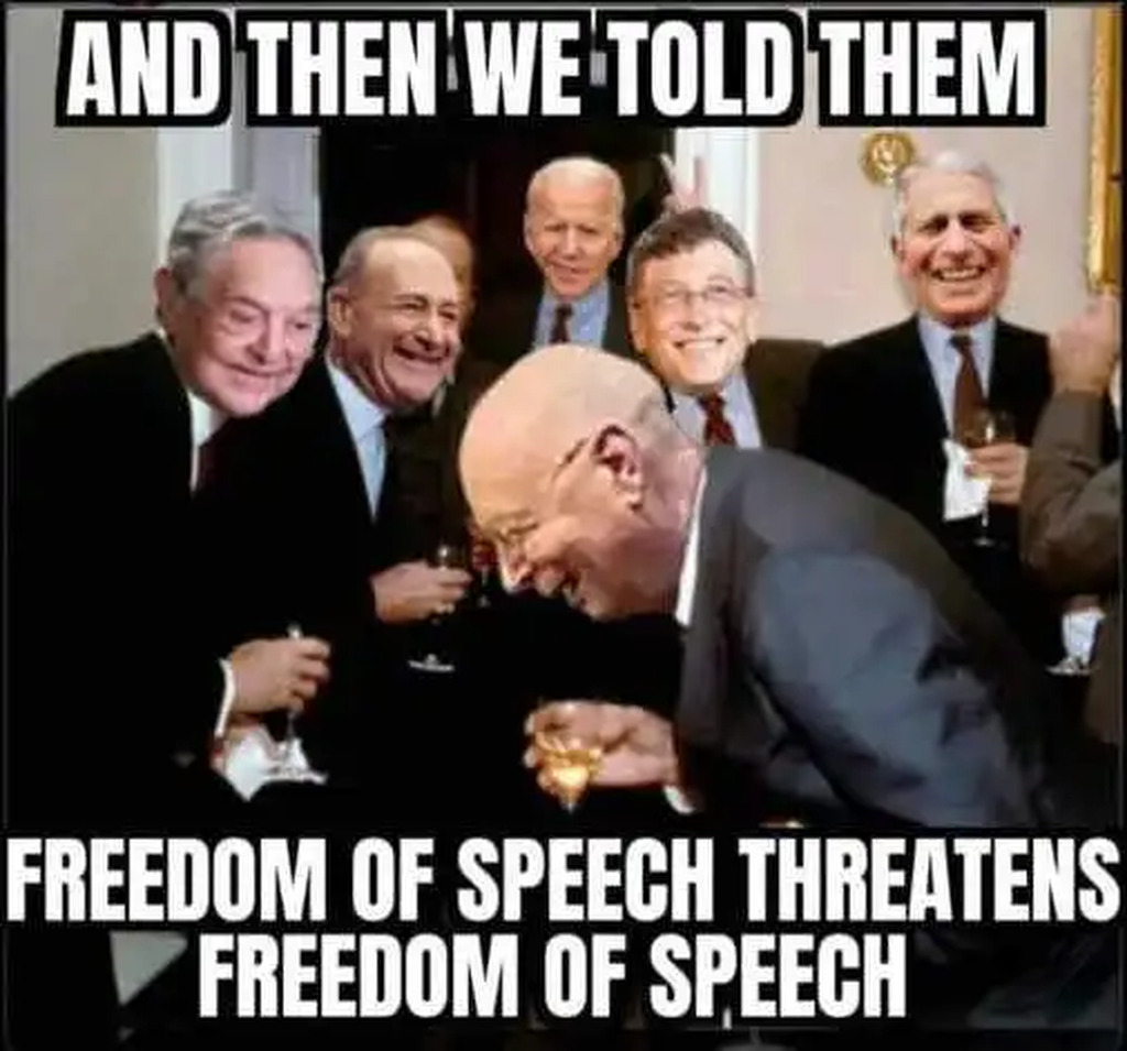 AI caption: and then told them freedom of speech, meme