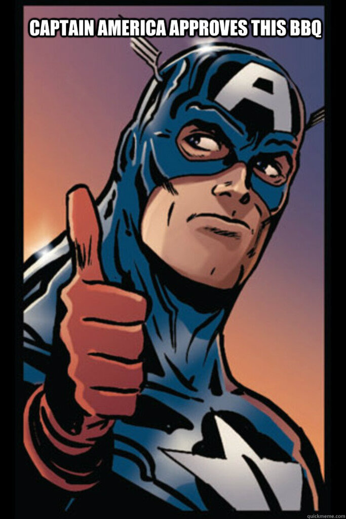 AI caption: captain america approves this bbq, comic book