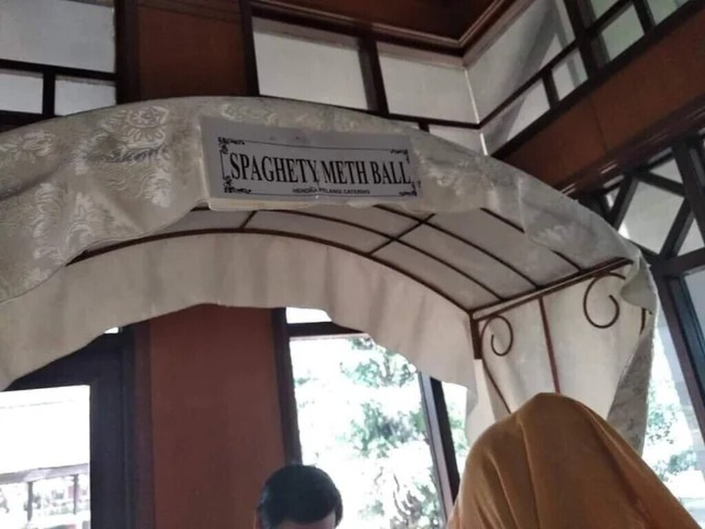 AI caption: a woman is standing under a white canopy, portrait