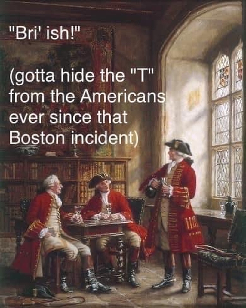 AI caption: british gotta hide from the hide americans ever since that incident in boston, a comic