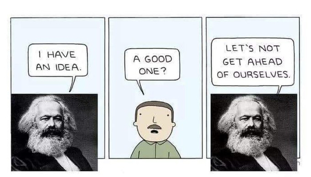 AI caption: a comic about a man with a good idea and a bad idea, comic