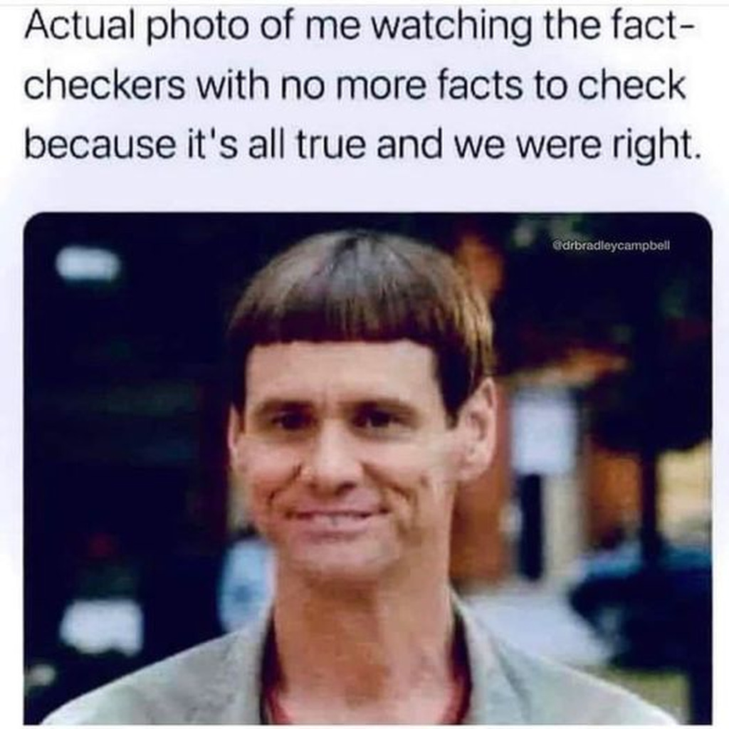 AI caption: an actual photo of me watching the fact checkers with no more facts check because it's true we check right, it is a photo of a man