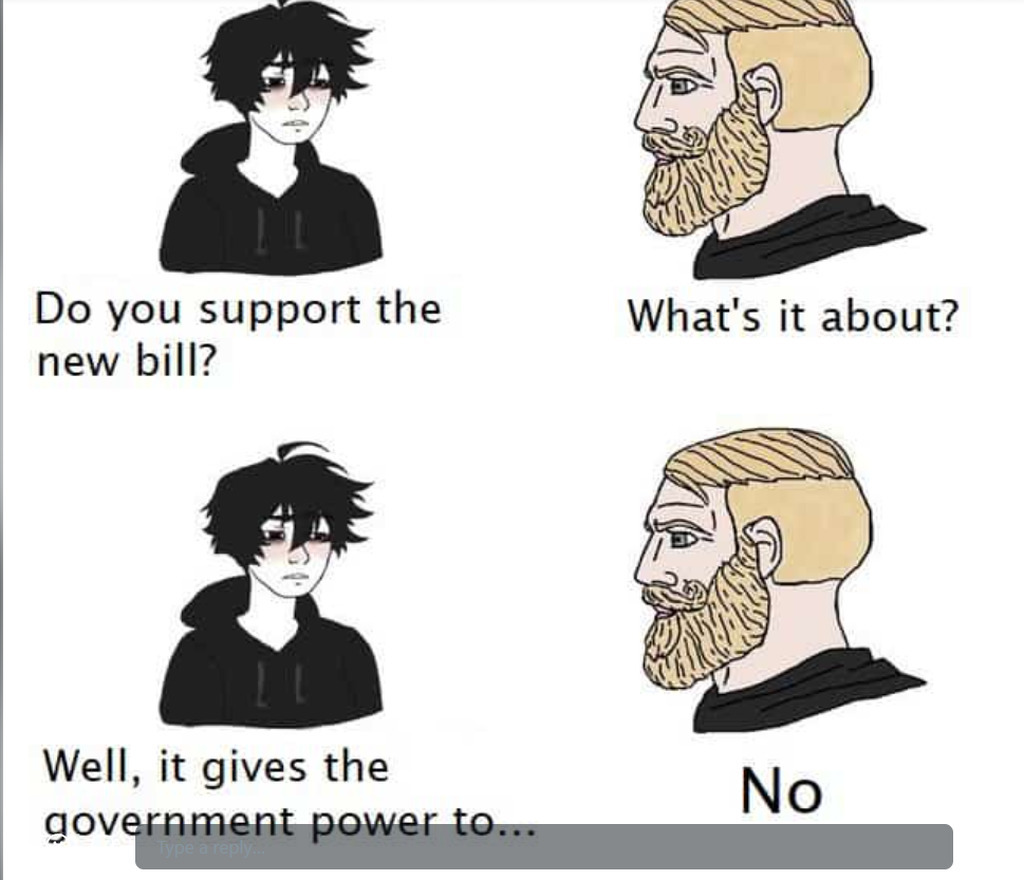 AI caption: do you support the new bill about what? well it gives the government power to no government, text