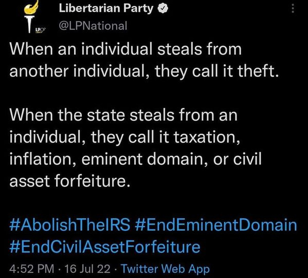 AI caption: a tweet that says,'when an individual steals from another individual, call thief, a tweet