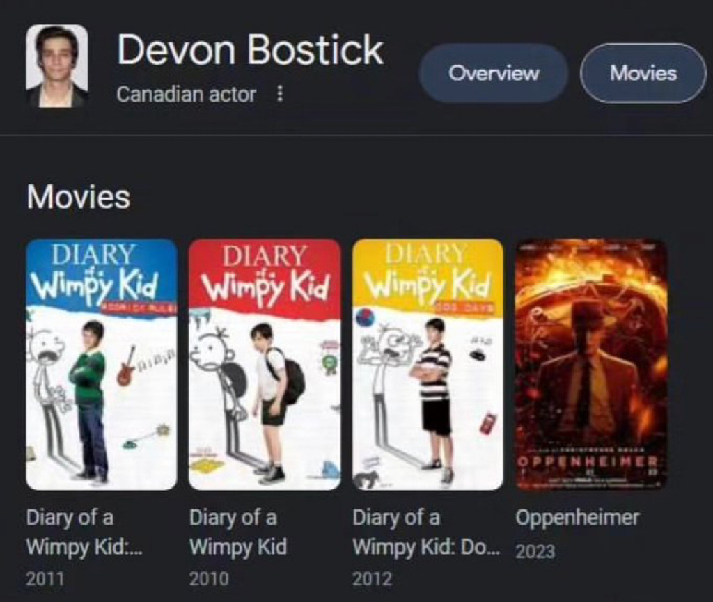 AI caption: a screen showing the movies that are on the screen, a black and white image