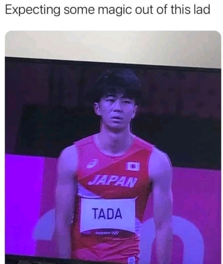 AI caption: a man is on a tv screen with the caption expecting some magic out of this, meme